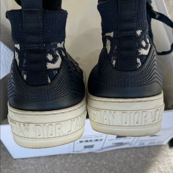 Christian Dior Walk N Dior Oblique Deep Blue and White High-Top Sneakers - Picture 7 of 8